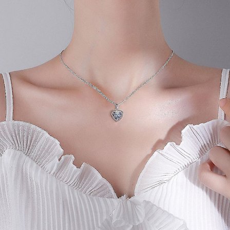 925 Sterling Silver Smycken Zirkon Hänge Halsband 18", Gåvor Till Kvinnor, Mors Dags Gåvor, Födelsedagspresenter Till Kvinnor, Halsband För Kvinnor