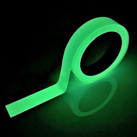 Fluorescerende tape - 10mm x 10m - Selvlysende reflekterende tape