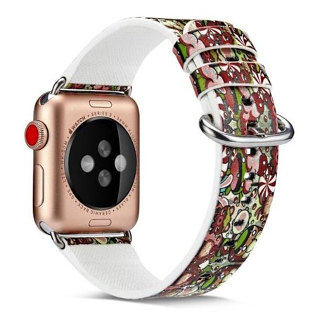 Apple Watch Series 4 40mm kellolle kuviollinen aito nahkainen vaihto ranneke - Tyyli L
