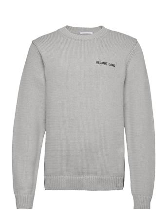 Nylon Panel Po.refle Stickad Tröja M. Rund Krage Grå Helmut Lang