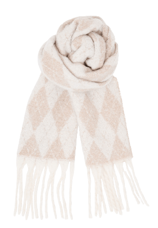 French Connection Supersoft Diamond Check Scarf Halsdukar & scarves Dam Beige ONESIZE