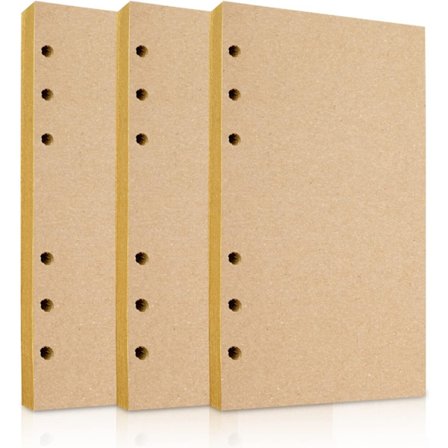 A5 fyldark, 3 pakker genopfyldelige ark, kraftpapir, 6 huller f