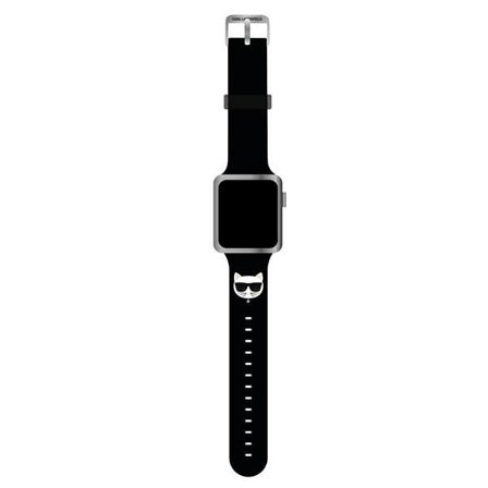 Karl Lagerfeld KLAWLSLCK Apple Armband 42/44/45mm svart Silikon Choupette Heads