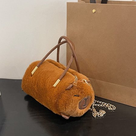 Capibala Crossbody Bag Capybara Plysj Ryggsekk Tote Bag