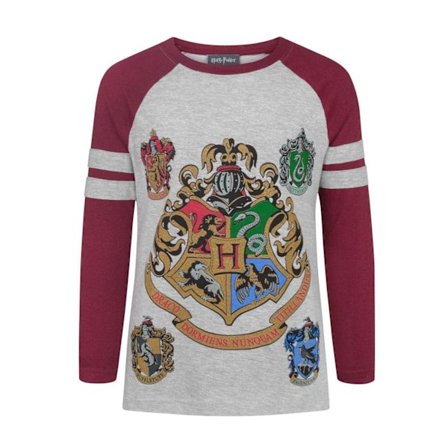 Harry Potter Officiell T-shirt för flickor Hogwarts Raglan 5-6 år G