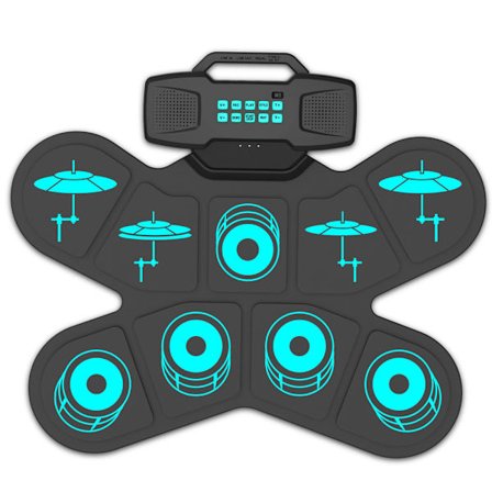 Et elektronisk trommesæt, bærbart øvelsesmåtte, elektrisk tromme