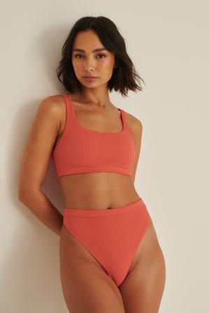 Rianne Meijer x NA-KD Bas de bikini côtelé - Bikinis - Orange - X-Small