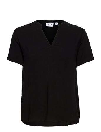 Viroma V-Neck S/S Top/Su - T-shirt Top Sort Vila