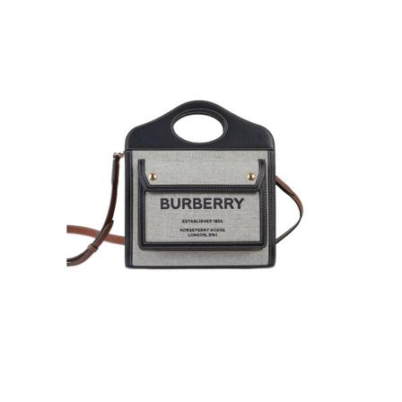 Burberry Mini Tri-tone Pocket Tas , Grijs , Dames , Maat: ONE Size Schoudertassen