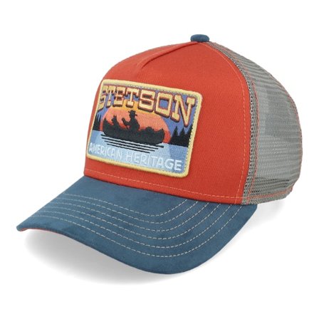 Stetson - Rød trucker Caps - Kids Canoe Blue/Red Trucker @ Hatstore