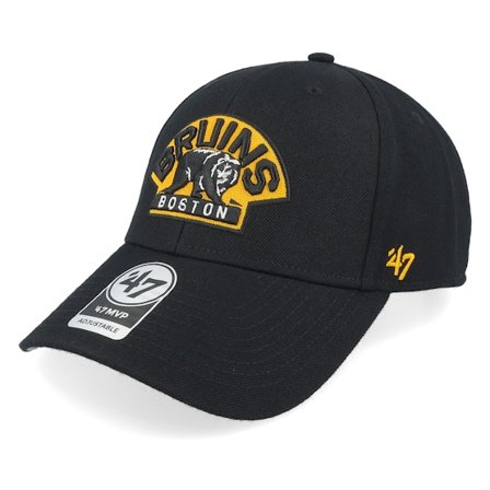 47 Brand - NHL Zwart adjustable Cap - Boston Bruins 47 Mvp Cap Black Adjustable @ Hatstore