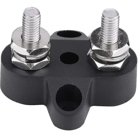 M6 Bus Bar Strømklemme Dobbelt 48v Højtydende Positiv Strømfordeling 1stk Sort