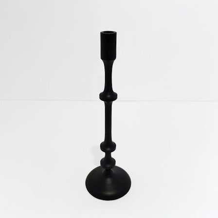 Musta alumiininen kynttilänjalka, 13x13x39 cm