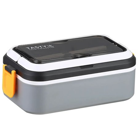 21,5*12,2*8cm Grå Lunchlåda Arbetsstudent Utomhusaktiviteter Resa Mikrovågsugn Uppvärmning Matbehållare Plast Bentolåda