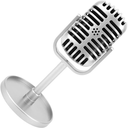 Vintage mikrofon Vintage mikrofon och stativ Klassisk plastmikrofon för att filma dansshower Öva på att använda mikrofonrekvisita Film (silver)