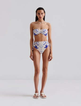 Malina Lottie High Rise Bikini Bottoms - Blue - S