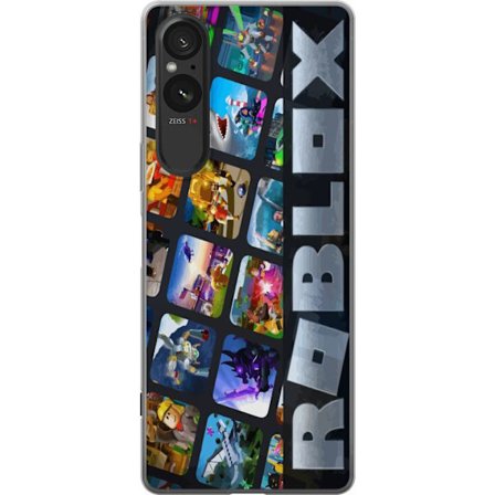 Kompatibelt Mobilskal till Sony Sony Xperia 10 VI Roblox färgglatt kollage med populära figurer och spelvärldar samlade i en livfull, lekfull och e