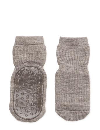 Wool Socks With Anti-Slip Grey Mp Denmark