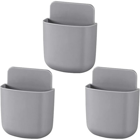 3 st fjärrkontrollhållare väggmonterad självhäftande förvaringslåda för penna tandborste telefonladdningsbehållare