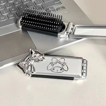 Folding Hair Kam Hårstyling Med Speil Anime Portable Trave