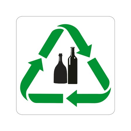 Aufkleber für Abfalltrennung - Weißglas