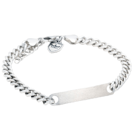 by BILLGREN Silverarmband | Bred Bricka| Nobel Accessoarer Herr Silver 19 cm