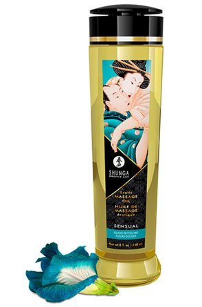 Shunga Massage Oil Sensual Island Blossoms 240ml Hierontaöljy
