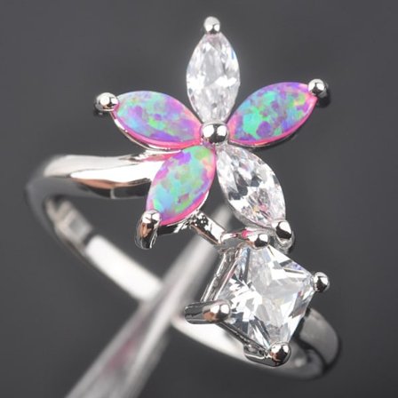 Silversmycken filled ring ROSA Brand Opal