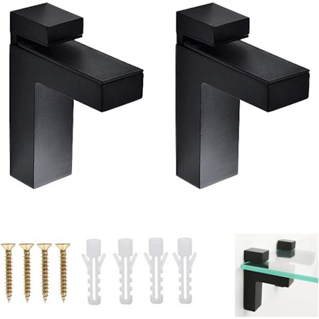 Säädettävä lasihyllyn kannatin, 2 kpl lasihyllyn tuki, sinkkiseoksesta valmistettu säädettävä lasipuristin 5-37 mm paksuiselle puu-/lasihyllylle (