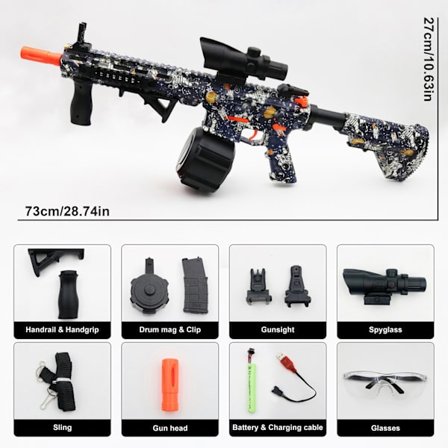 M416 Electric Gel Ball Blaster -lelupistooli – manuaaliset/automaattiset tilat, ladattava ulkopeleihin
