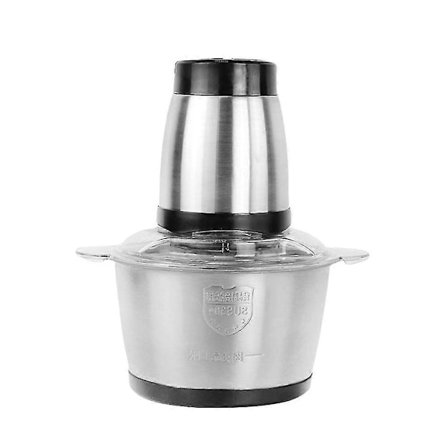 Food Chopper Rustfritt stål 2l Elektrisk foodprosessor Kjøttkvern Blender Mikser Maskin Kitche (floker)