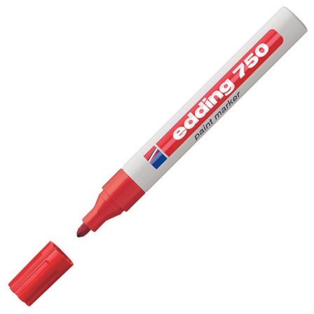 EDDING 750 Paint Marker Bullet Tip 2-4mm Line Red (Pack 10) - 4-750002