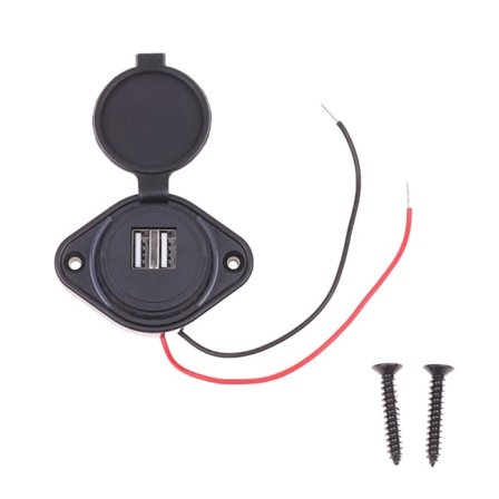 3.1A Dubbel USB Billaddare Vattentät Adapter Vit