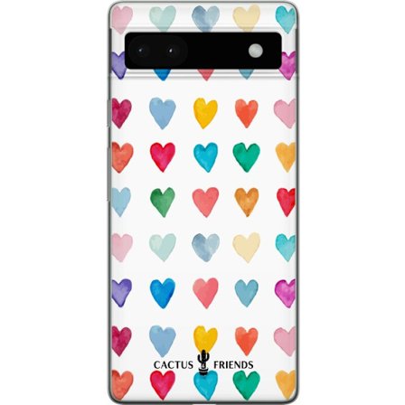 Yhteensopiva Puhelinkuori Google Google Pixel 6a Cactus and Friends - Watercolor Love Grid