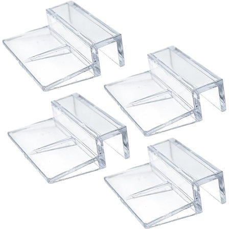 4 stk. Akryl Akvarium Holder, Akvarium Dæk Clips, Universelle Holdere og Acryl-Clips Glasdæksel til Rammeløse Akvarier