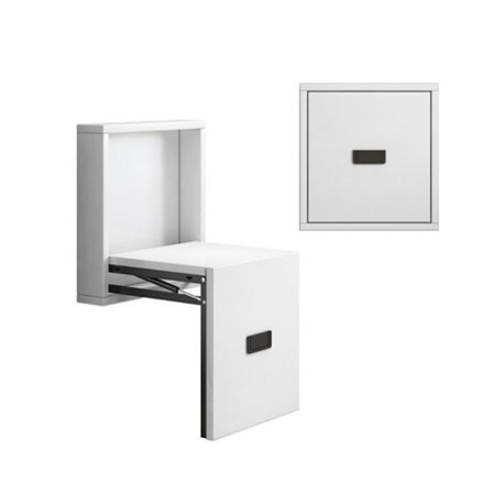 Vægmonteret og nedfældbar klapstol – hvid