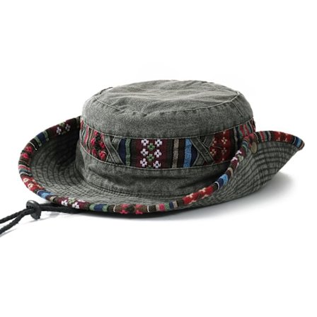 Herrar Sommar Solhattar Strand Boonie Hat Fishsing Hat mörkgrå