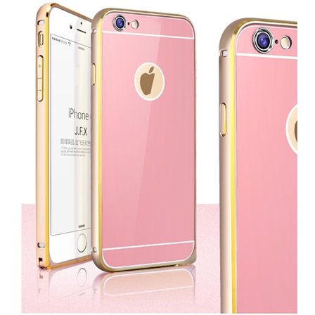 JFX Metallbumper-skal till iPhone 6 /6S (Rose gold - Gold)