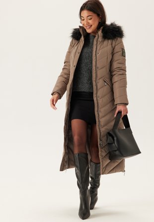 Chiara Forthi - Down Maxi Coat - Nougat - Kläder - - Bubbleroom Parajumper