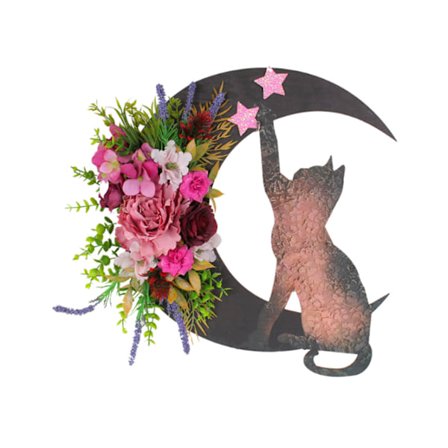 WreathMoon med lila blommor och stjärnor