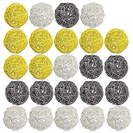 Rattan Kule 24 stk Fargerike Dekorative Kuler Vase Skål Fyllstoff