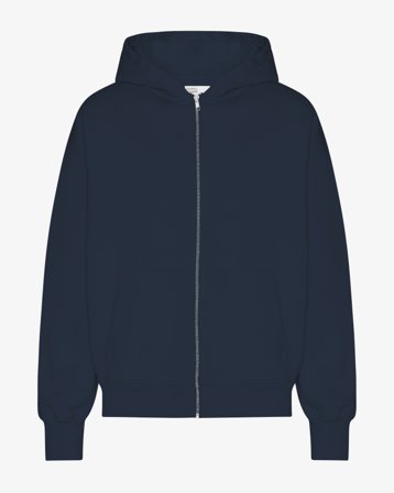Organic Oversized Zip Hood - Navy Blue XS
