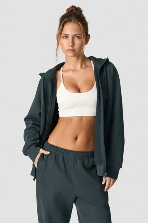 Everyday Zip Hoodie Wmn Dark Green