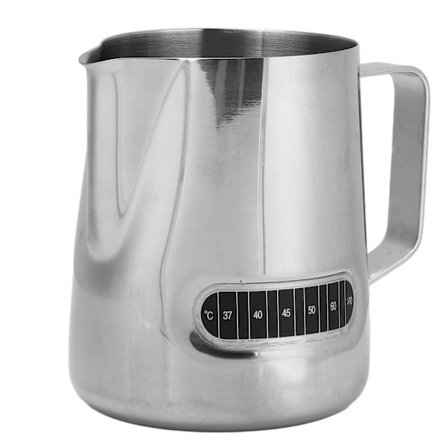 Melkeskummer kopp 600 ml kort tut Melkeskummende kanne med temperaturfølsom kaffekanne i rustfritt stål