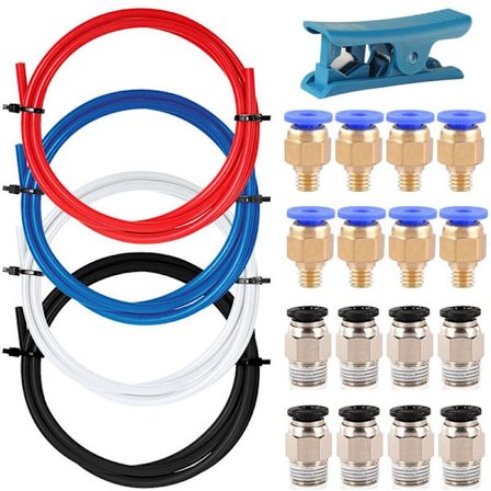Bowden-putki 4M PTFE-putki PC4-M6- ja PC4-M10-pneumaattisten liittimien kanssa PTFE-putkenleikkuri 1,75 mm:n filamentille 3D-tulostin
