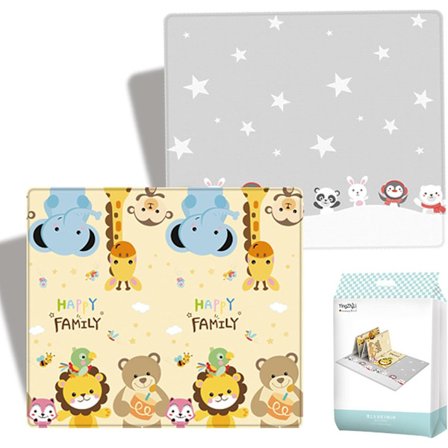 Babylekmatta, hopfällbar krypmatta, vattentät lekmatta, pedagogiska krypspel för bebisar i åldern 0-6 månader