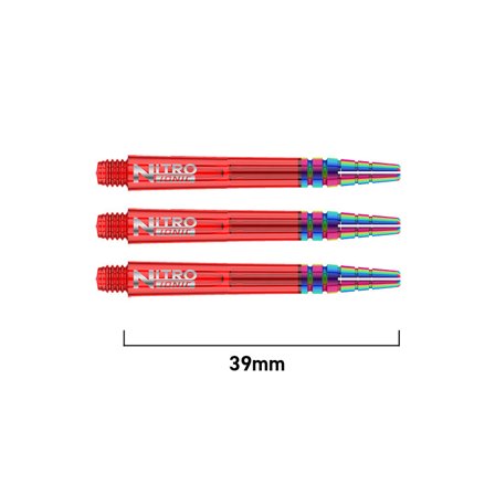 Red Dragon Darts Nitrotech Ionic Shafts 36mm, 2 Sets (6) Polycarbonate, Red/Blue/Green, Professional Player Dart Shafts, Durable, Lightweight
