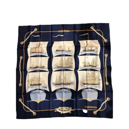 Hermès Vintage, Pre-owned Scarves Blauw, Dames, Maat:ONE Size