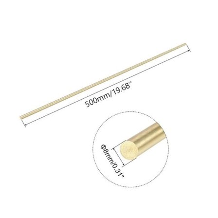 1 stk. Messingstang Solid Rundstang 8MM 8MM