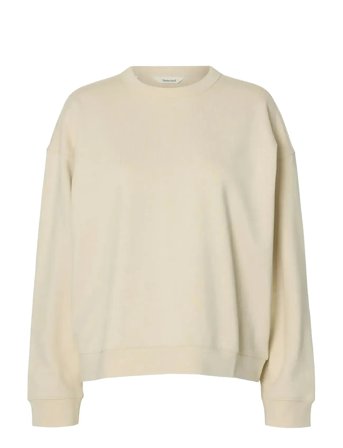 Selected Slfluka Ls Sweat Crewneck Noos - Cream - L